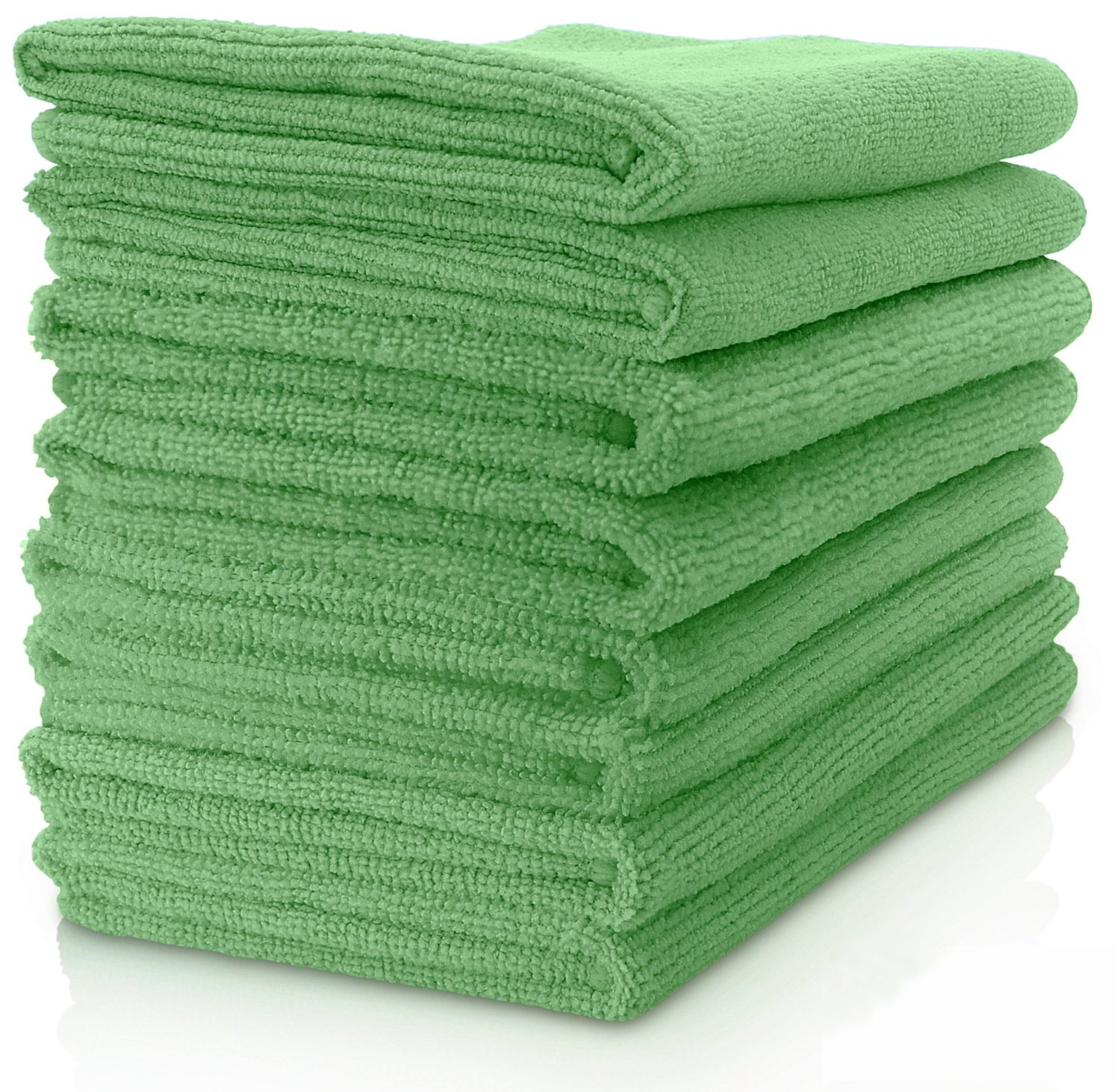 MAXIGLEAM Green Microfibre Cloths Pack of 50 Cloths 40x40cms